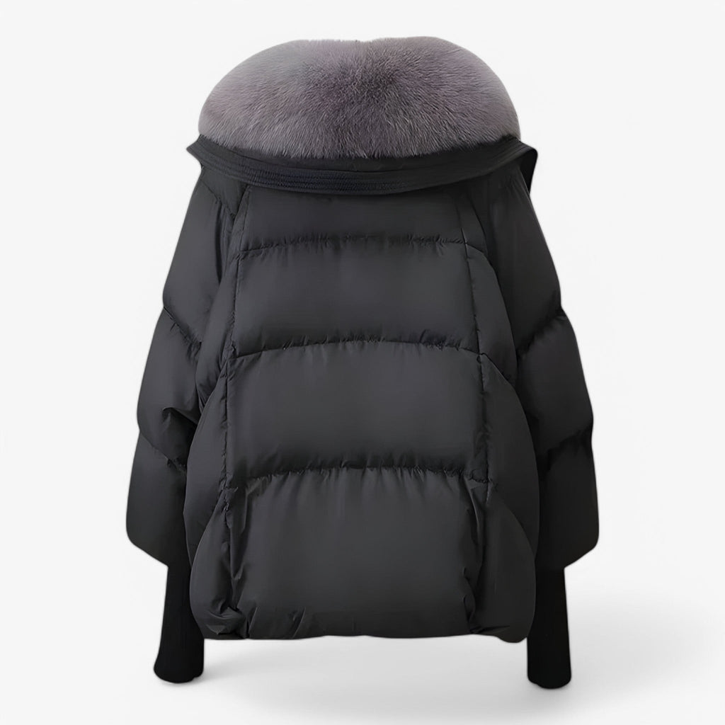 Chaqueta forrada de pelo con cintura ajustable para el invierno