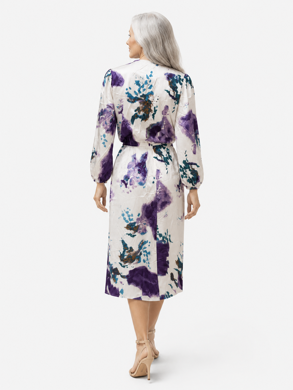 Wrap V-Neck Dress with Adjustable Waist Tie