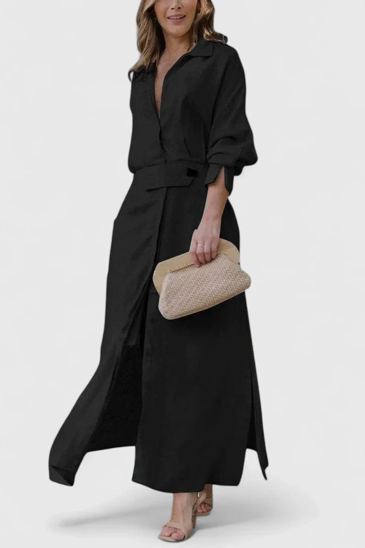 V-Neck Maxi Dress with Breezy Movement