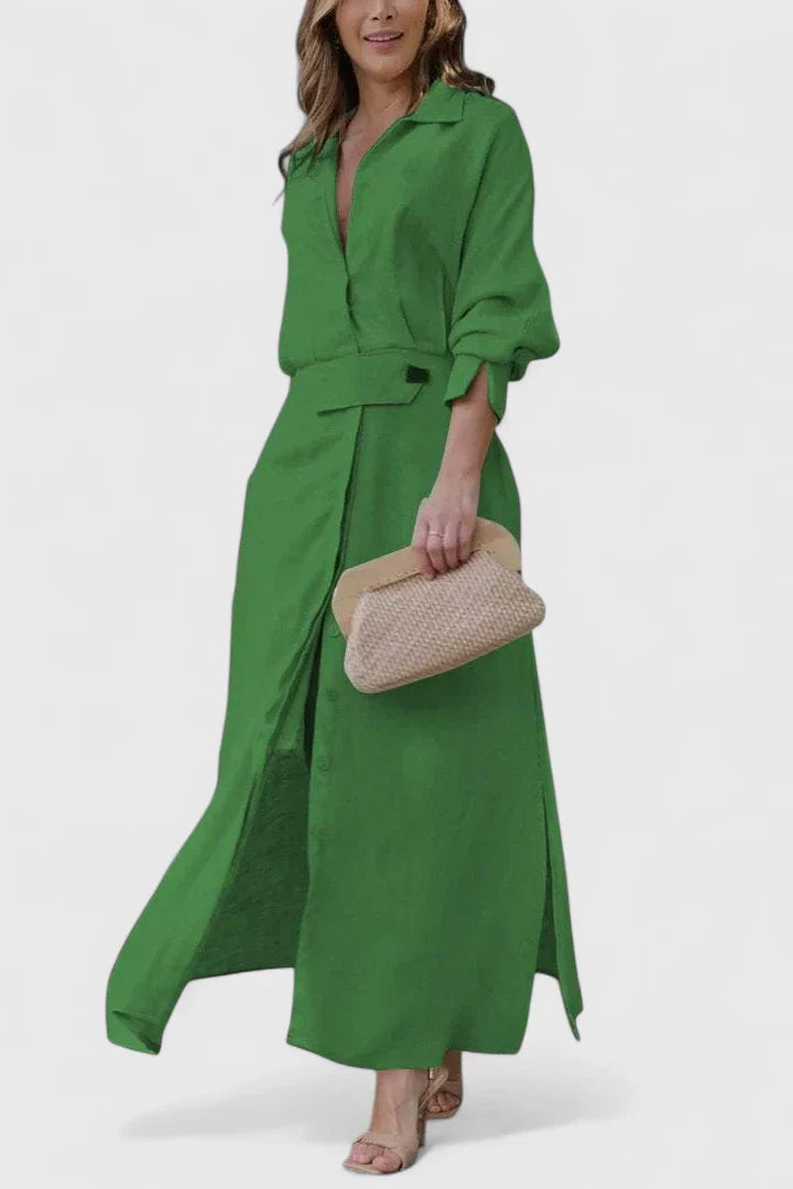 V-Neck Maxi Dress with Breezy Movement