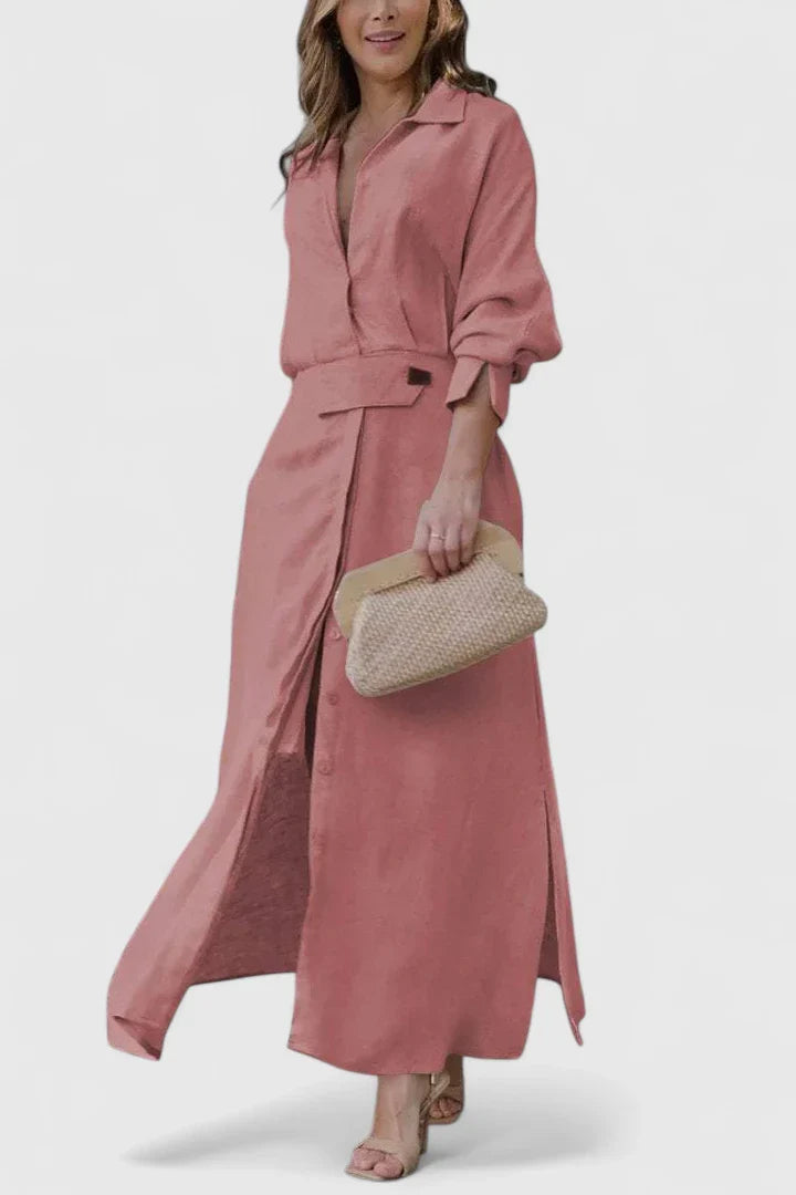 V-Neck Maxi Dress with Breezy Movement