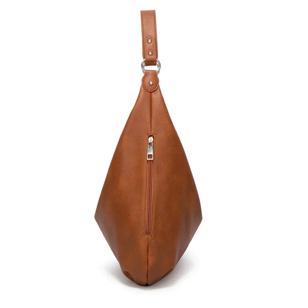 Bolso hobo de piel vegana con interior amplio y cierre de cremallera