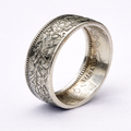 Vintage-Style Snowflake and Coin Pattern Ring in Silver Colour