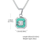 Blue-Green Stone Pendant Necklace Set for Layering