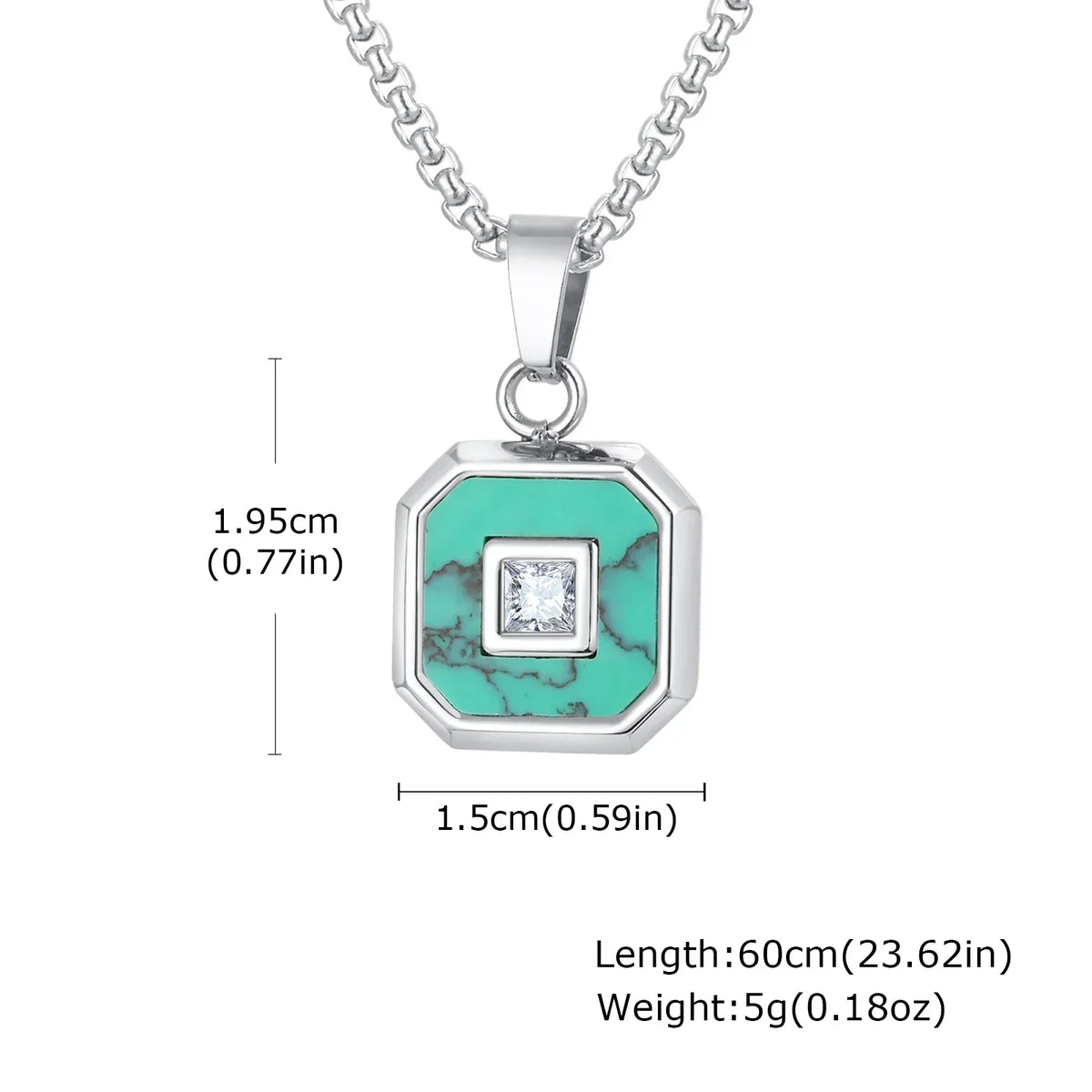 Blue-Green Stone Pendant Necklace Set for Layering