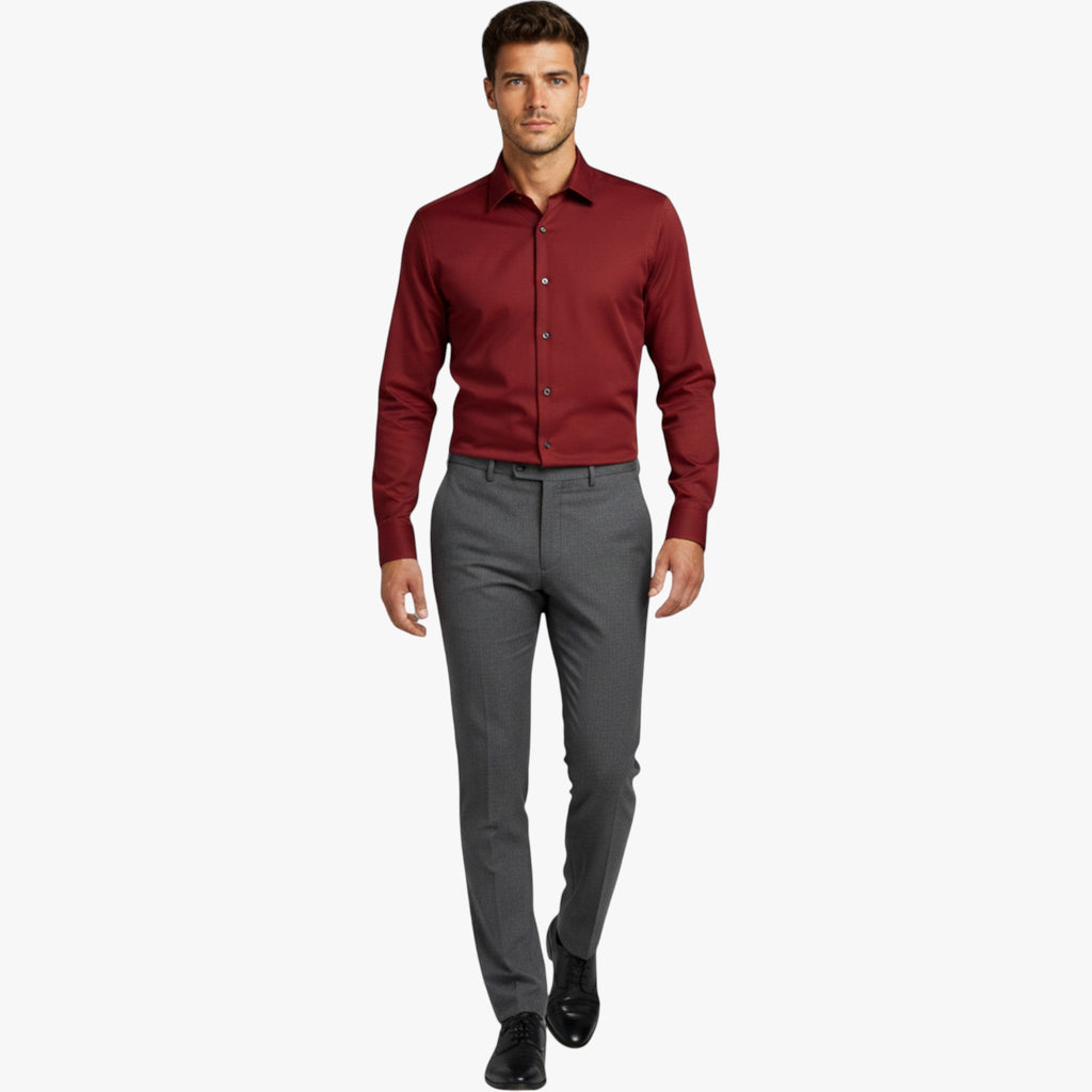 Camisa de oficina elástica con corte moderno y entallado