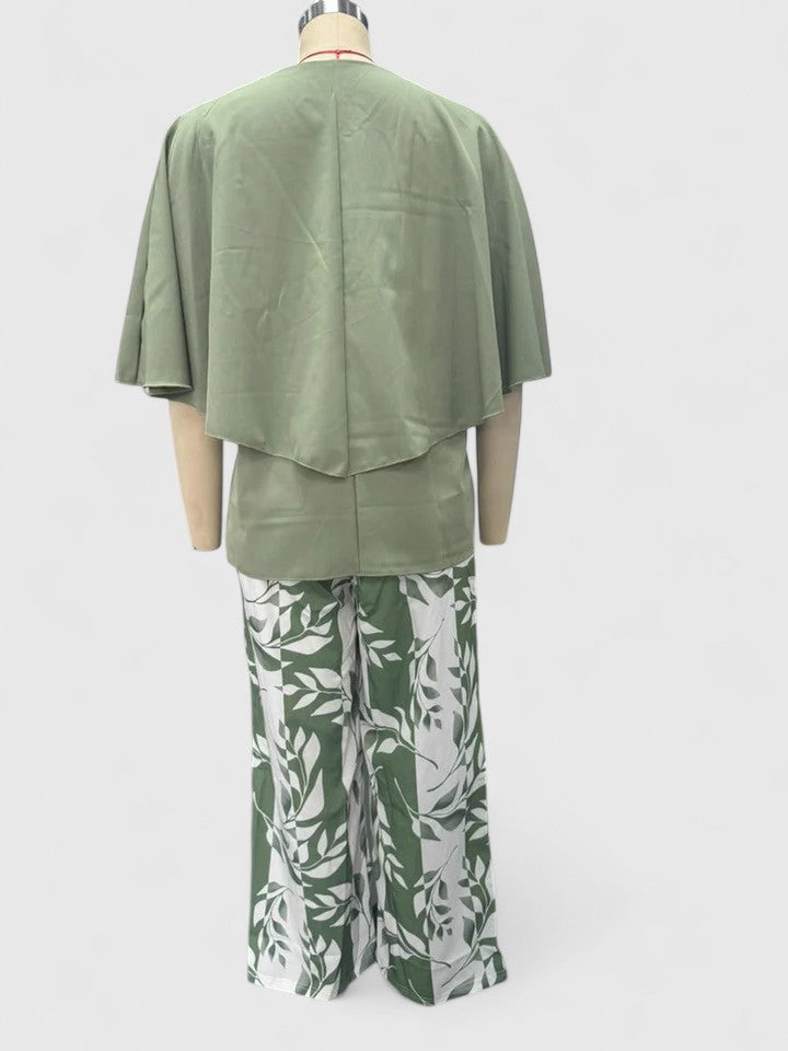 Crew Neck Two Piece Set with Half Sleeves