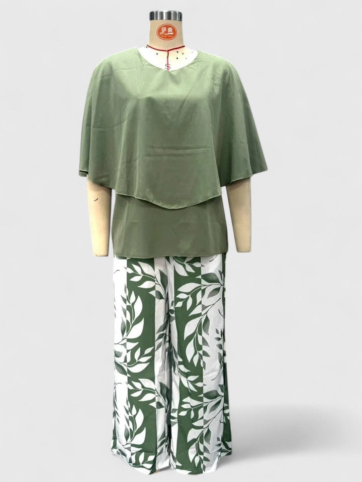 Conjunto de dos piezas con cuello redondo y media manga
