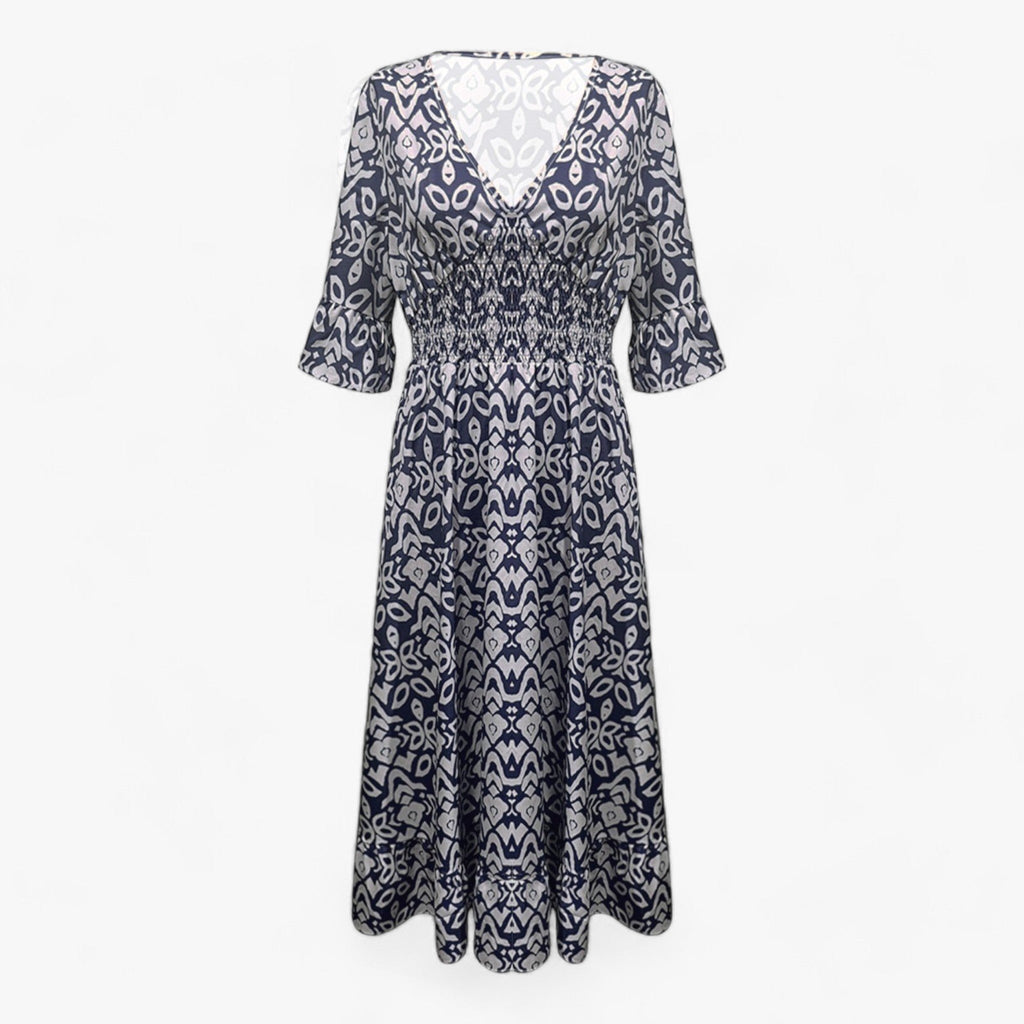 Floral Print V-Neck Maxi Dress for Beach Holidays