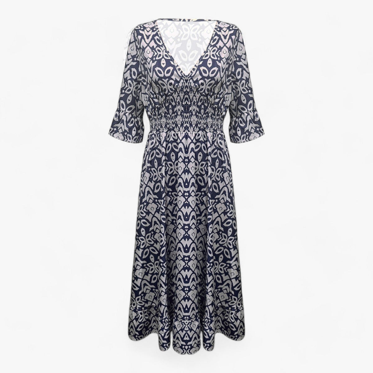 Floral Print V-Neck Maxi Dress for Beach Holidays