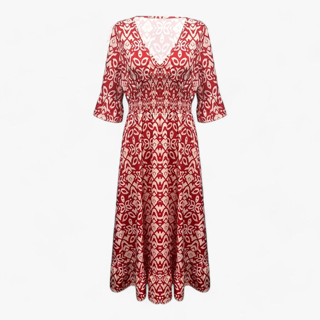 Floral Print V-Neck Maxi Dress for Beach Holidays
