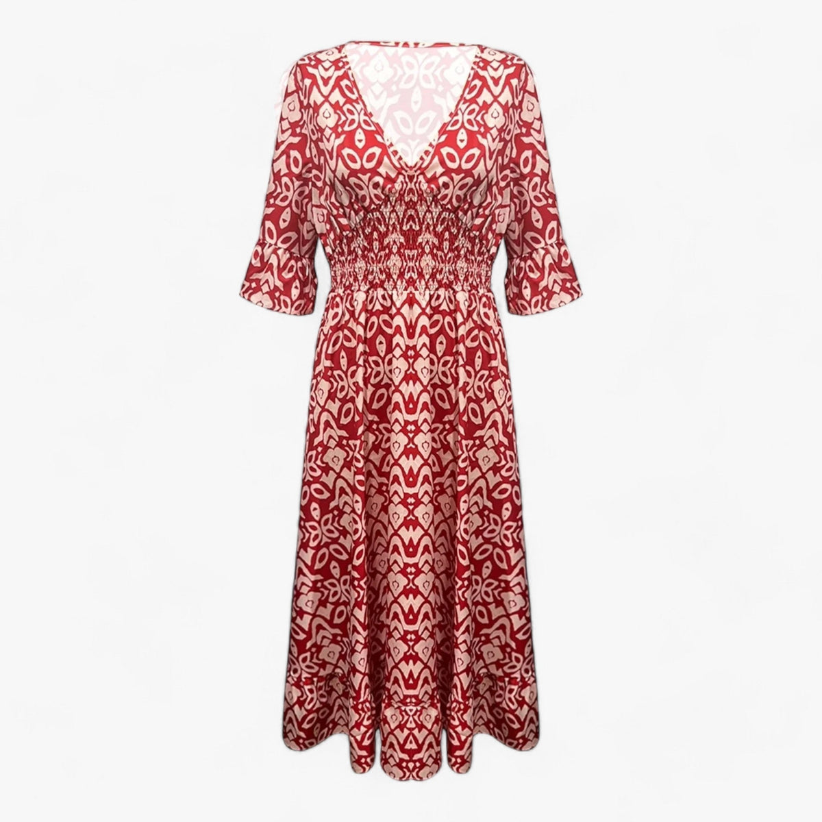 Floral Print V-Neck Maxi Dress for Beach Holidays