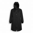 Longline Rain Jacket with Drawstring Hood