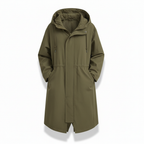 Longline Rain Jacket with Drawstring Hood