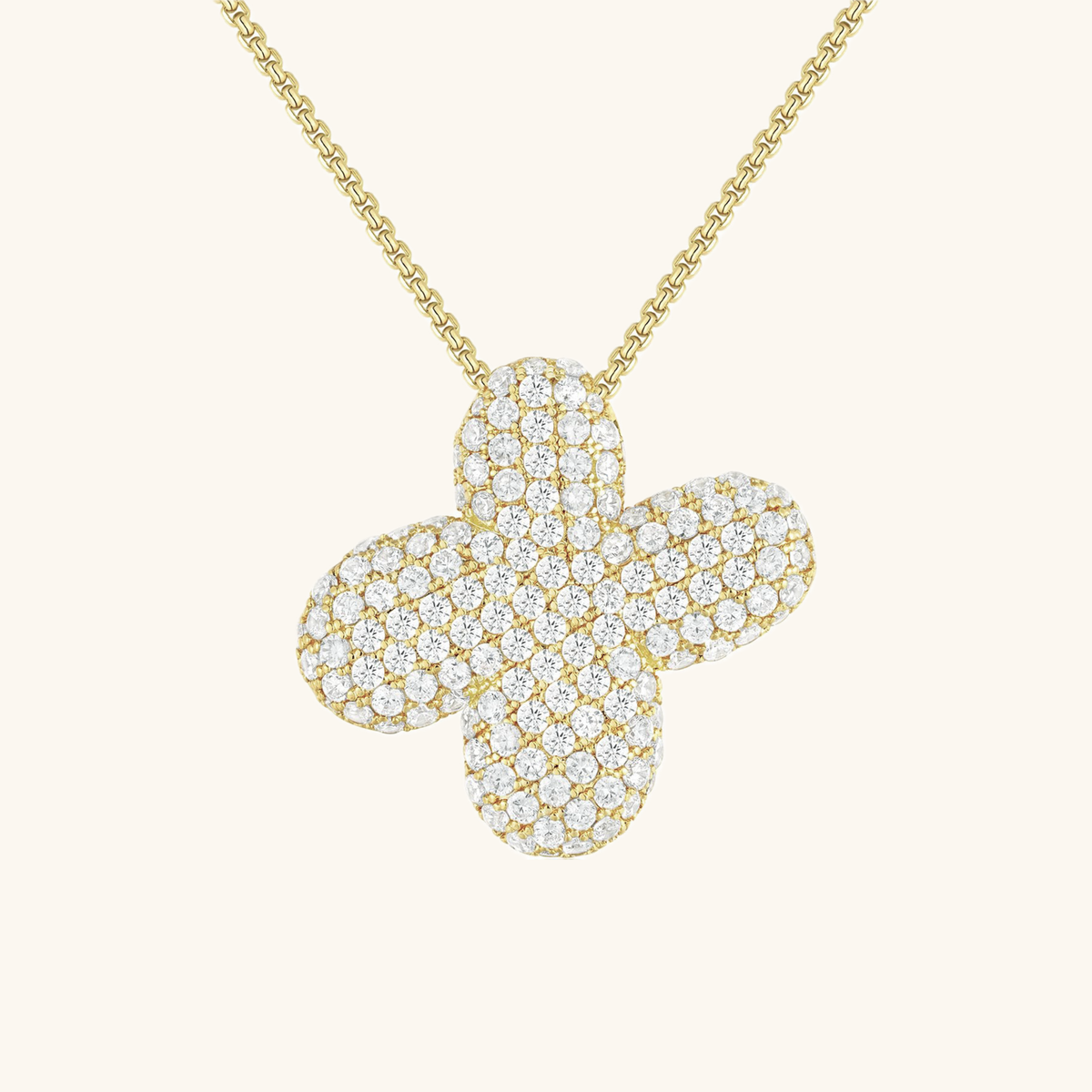 Pavé Bubble Initial Necklace with Sparkling Letter