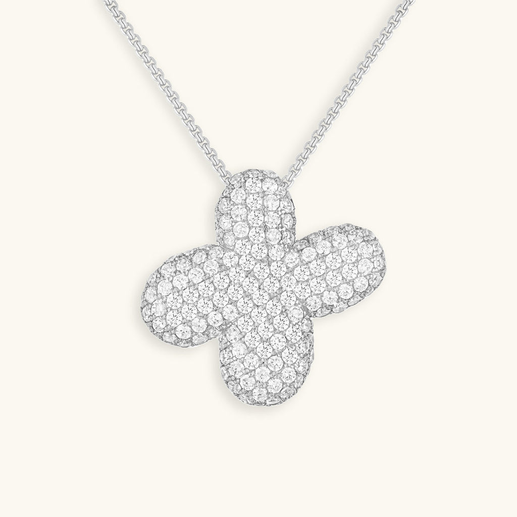Pavé Bubble Initial Necklace with Sparkling Letter
