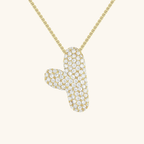 Pavé Bubble Initial Necklace with Sparkling Letter