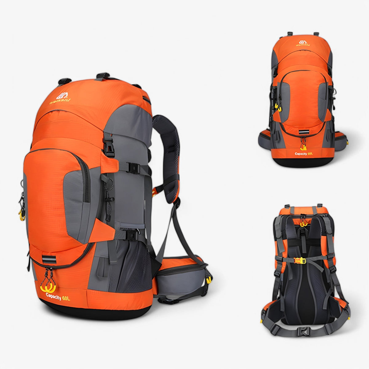 Vattenavvisande trekkingryggsäck på 60 liter med vadderade axelband