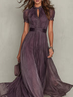 Chiffon Maxi Dress with Flowing Drape