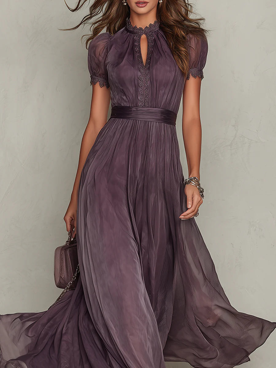 Chiffon Maxi Dress with Flowing Drape