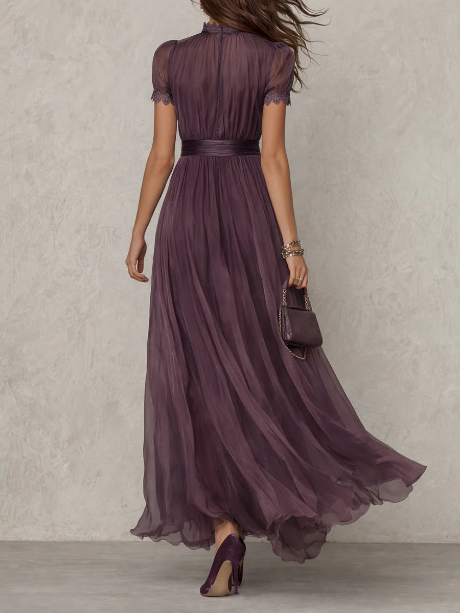 Chiffon Maxi Dress with Flowing Drape