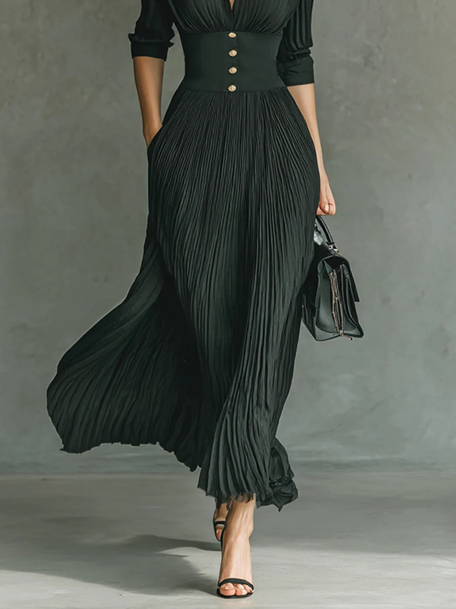 Vestido midi entallado con un ajuste que favorece la figura