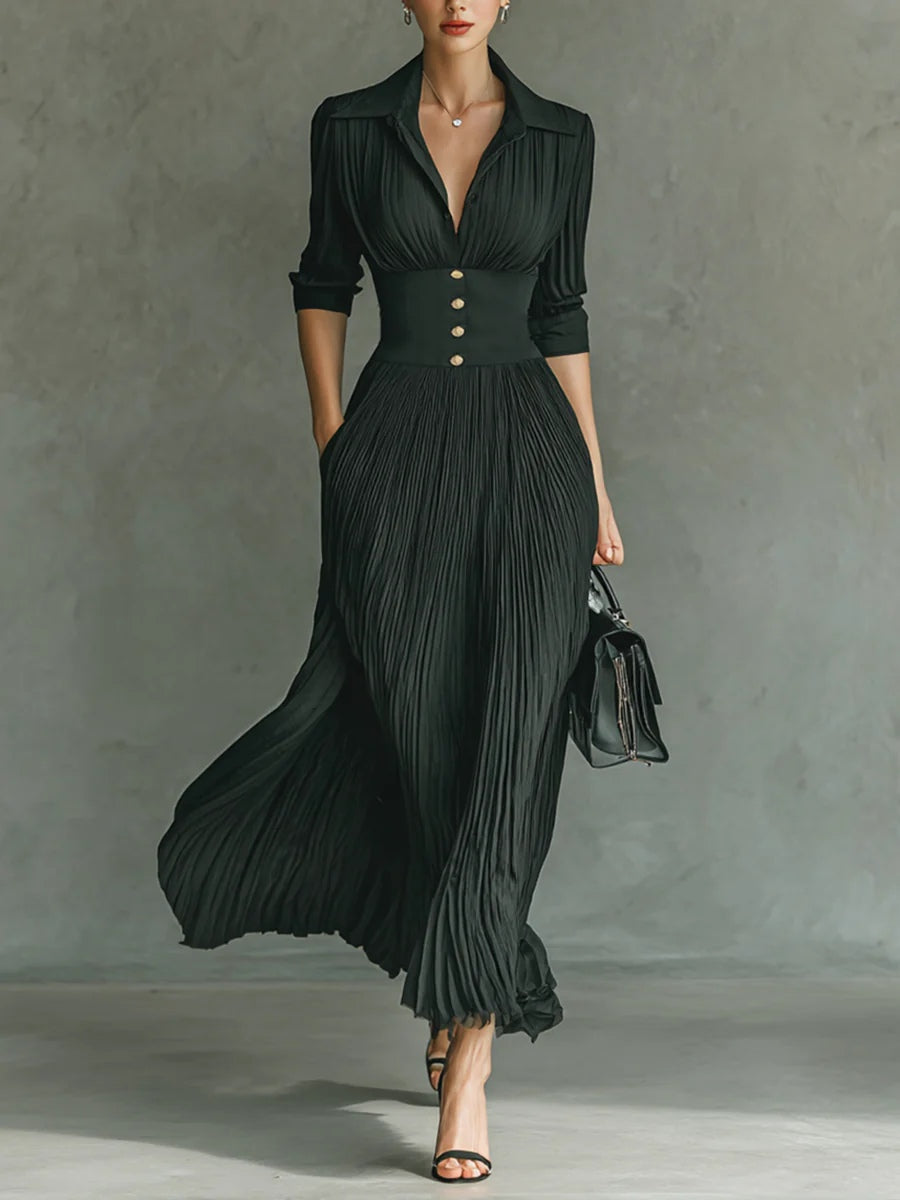 Vestido midi entallado con un ajuste que favorece la figura