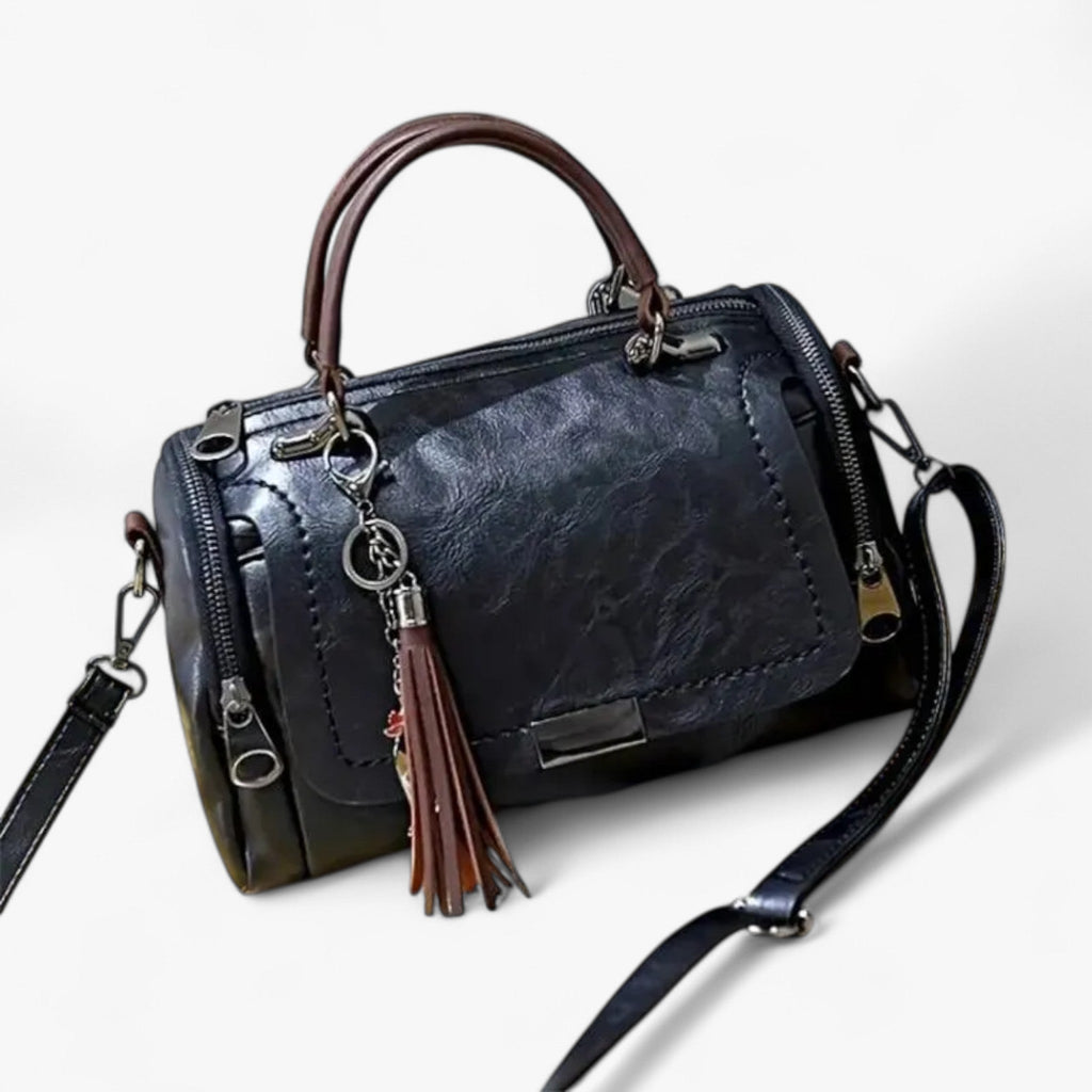 Fringe-Trim Shoulder Bag with Detachable Crossbody Strap