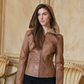 Slim Fit Biker Jacket with Soft Lining
