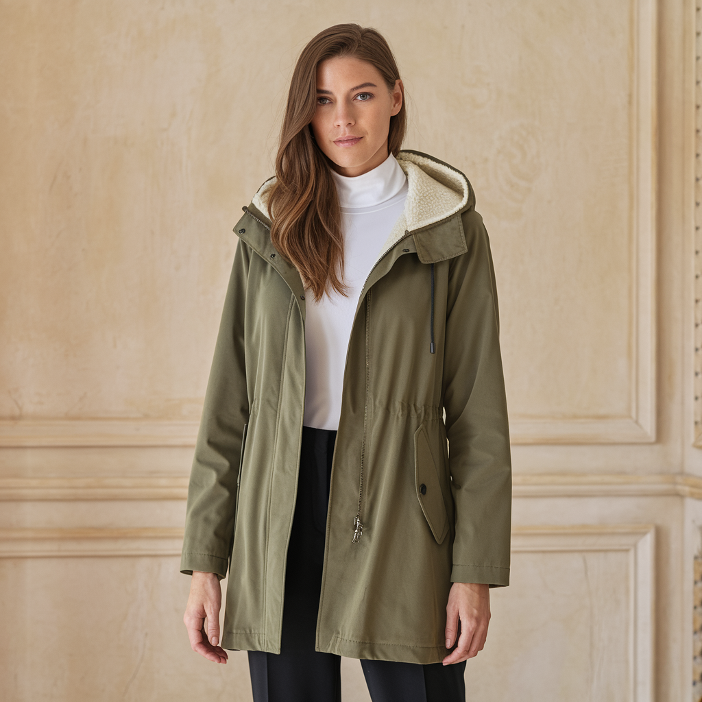 Water-Resistant Windproof Winter Jacket with Adjustable Hood