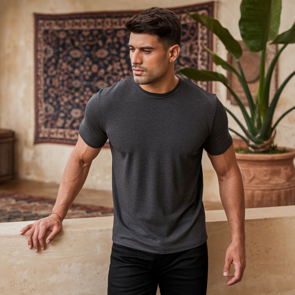 Three-Pack Crew Neck Cotton T-Shirts for Summer