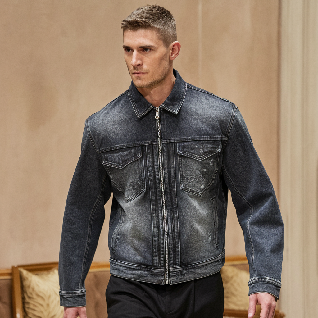 Classic Denim Jacket with Modern Tailored Fit