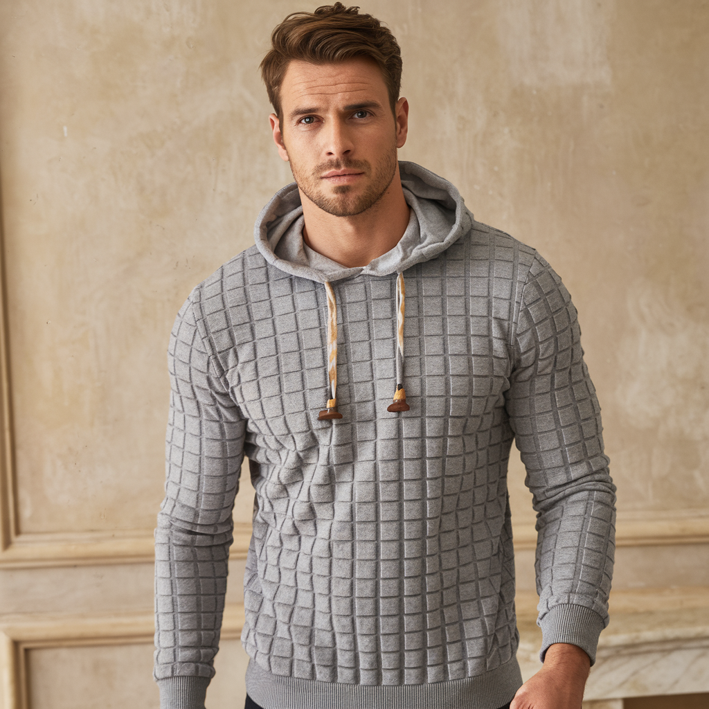 Mjuk fleecehoodie med känguruficka och justerbar huva