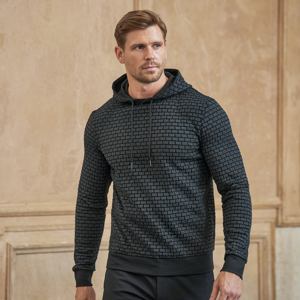 Mjuk fleecehoodie med känguruficka och justerbar huva