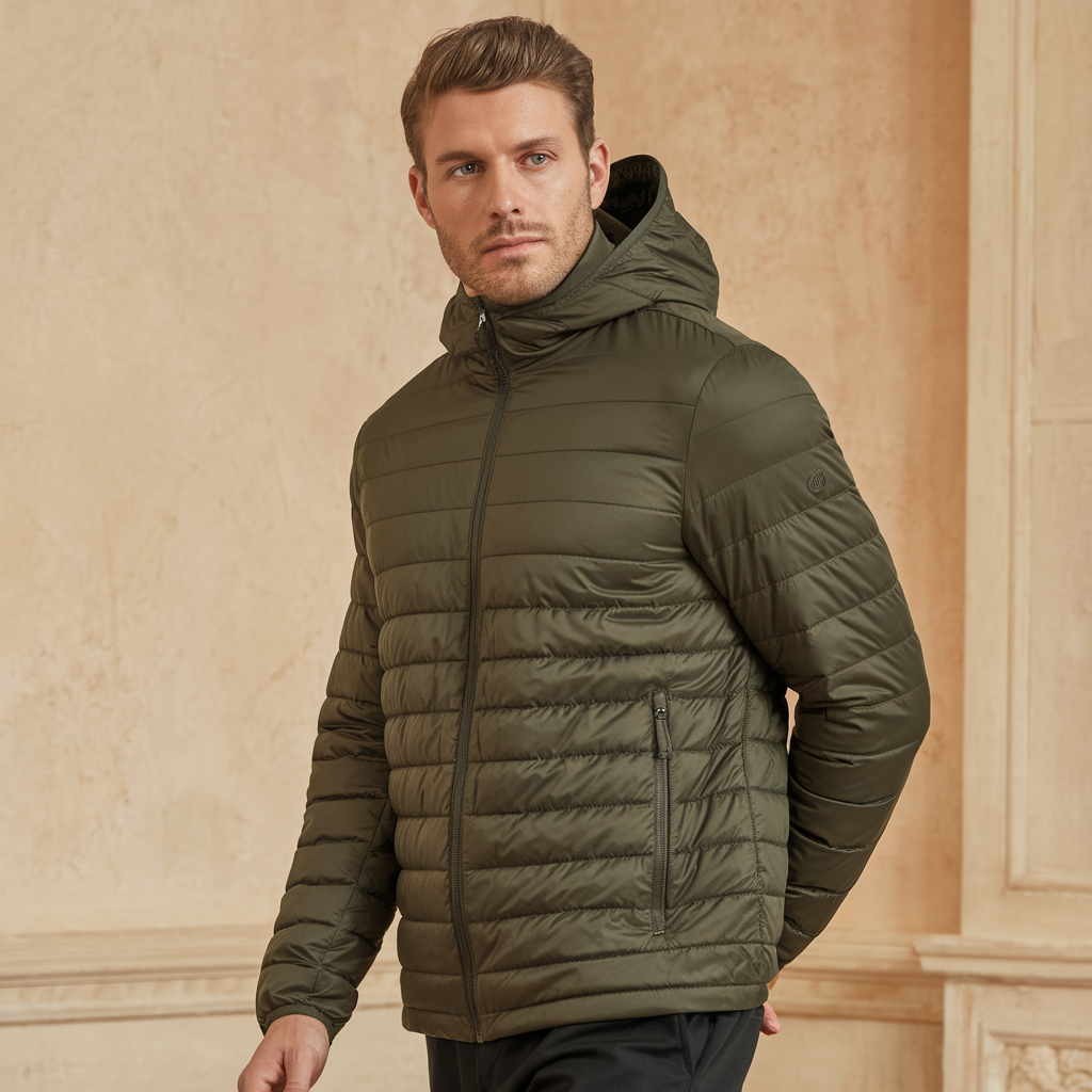 Padded Puffer Jacket with Adjustable Hood