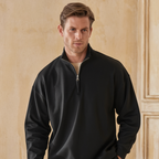 Casual Half-Zip Knit Jumper with Soft Blended Fabric