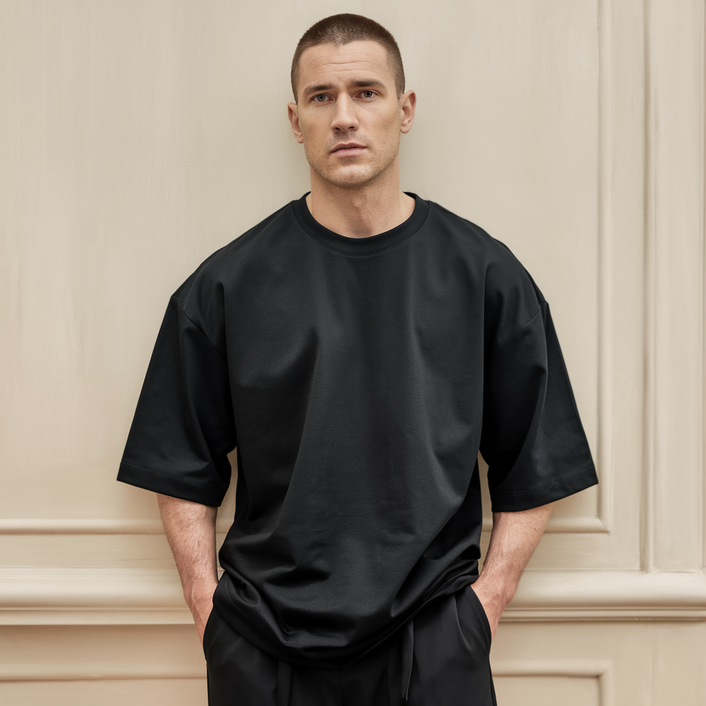Oversize bomulls-T-shirt i tungt 250 g/m²-tyg
