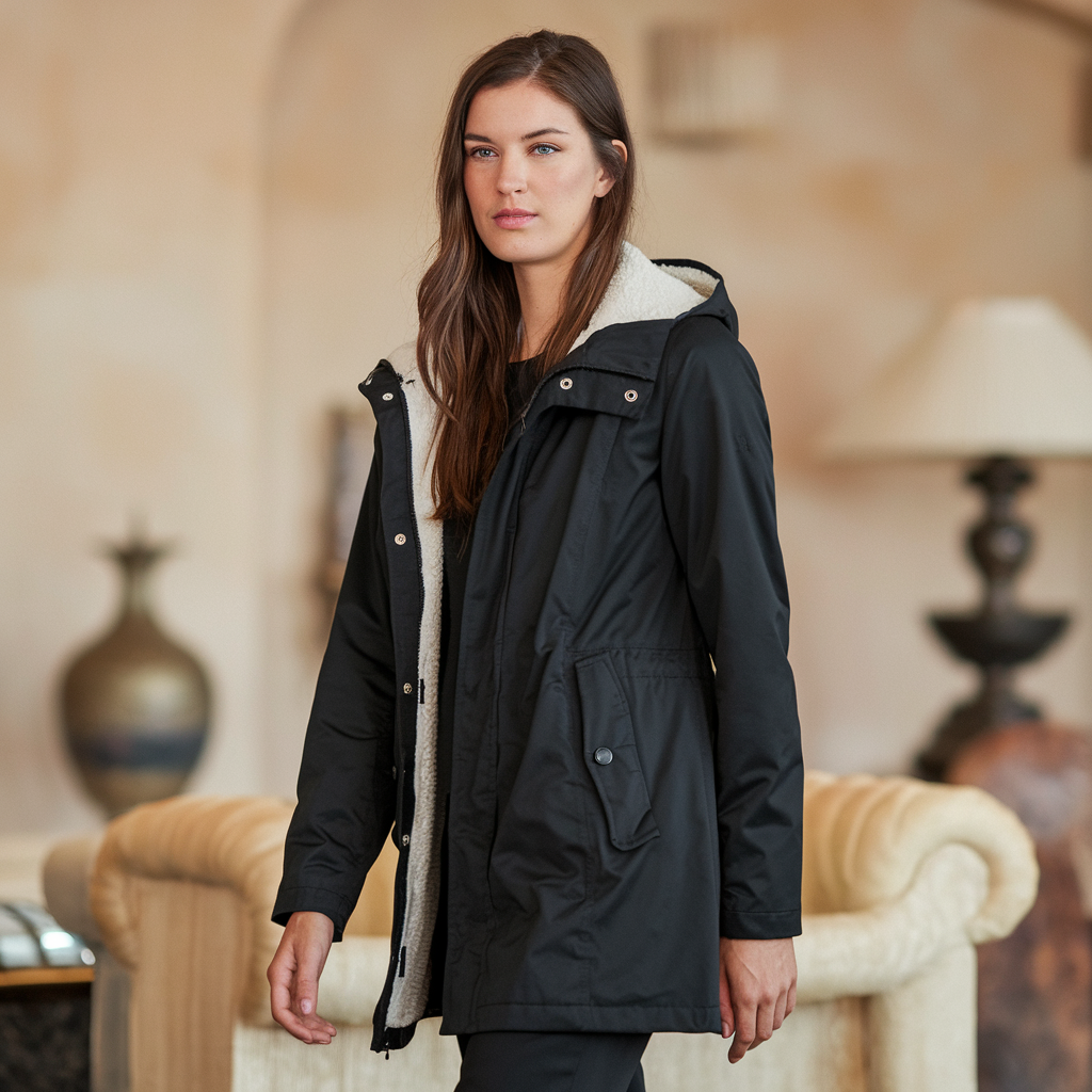 Water-Resistant Windproof Winter Jacket with Adjustable Hood