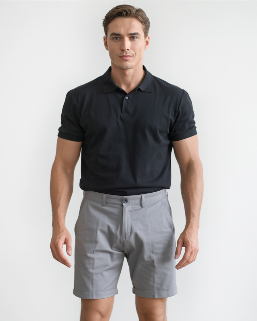 Men's Cotton Shorts with Elastic Waistband