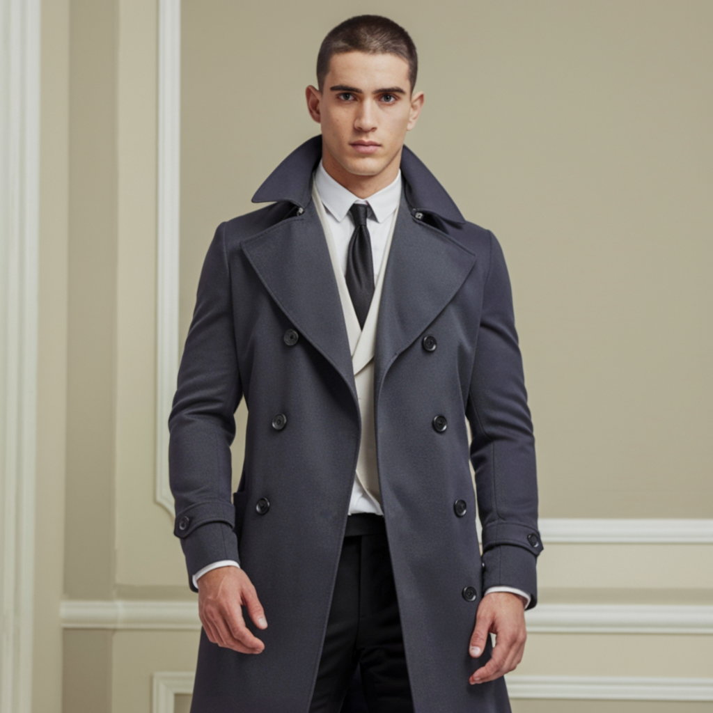 Water-Repellent Tailored Rain Jacket for Men at Work