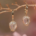 White Tulip Zirconia Leverback Earrings with Vintage Look
