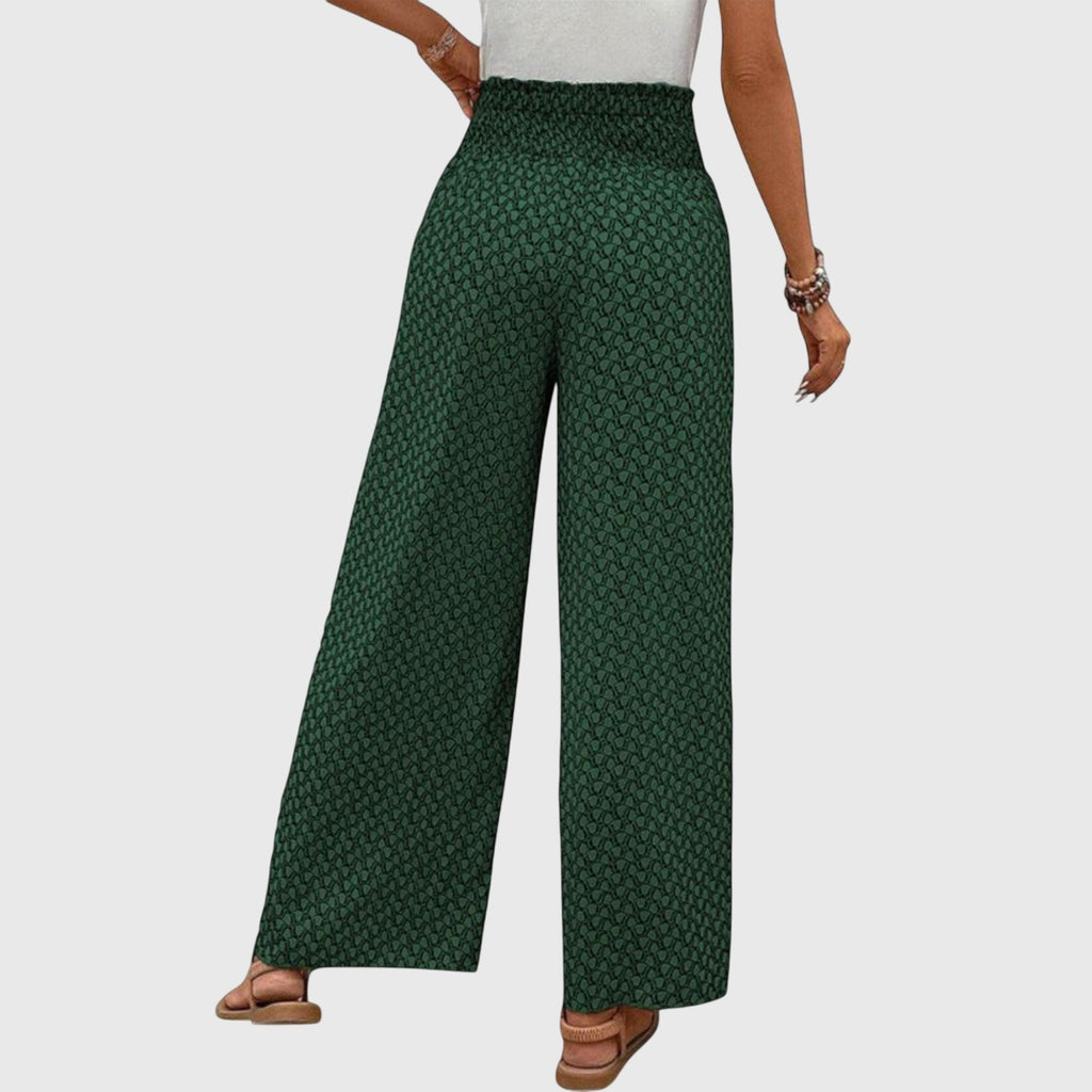 Pantalones palazzo de talle alto con pierna ancha y fluida