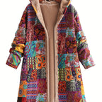 Patchwork Hooded Jacket with Lined Interior