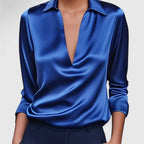 V-Neck Blouse with Elongating Neckline