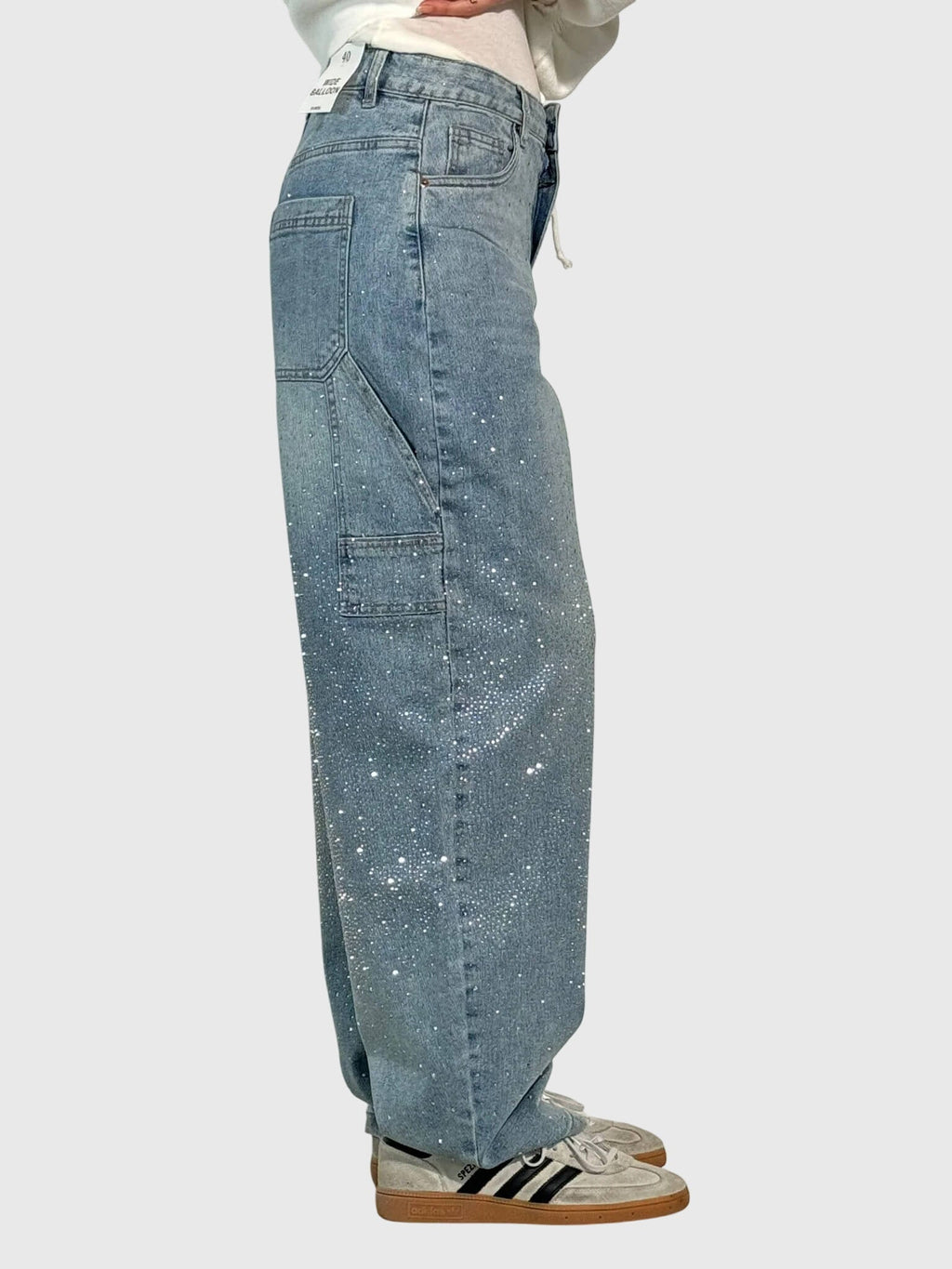 Relaxed Trousers with Sparkling Detail