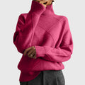 Geometric Pattern Turtleneck Jumper in Soft Knit