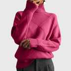 Geometric Pattern Turtleneck Jumper in Soft Knit