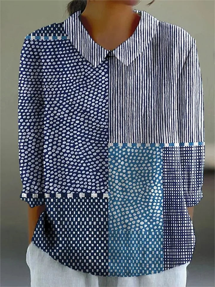 Artistic Print Top with Light Flattering Cut