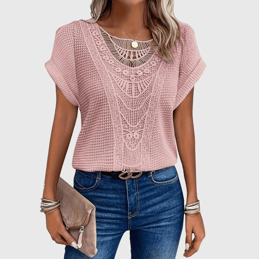 Lace Detail Blouse with Relaxed Summer Cut