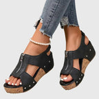 Sandaler med dragkedja och dämpad innersula